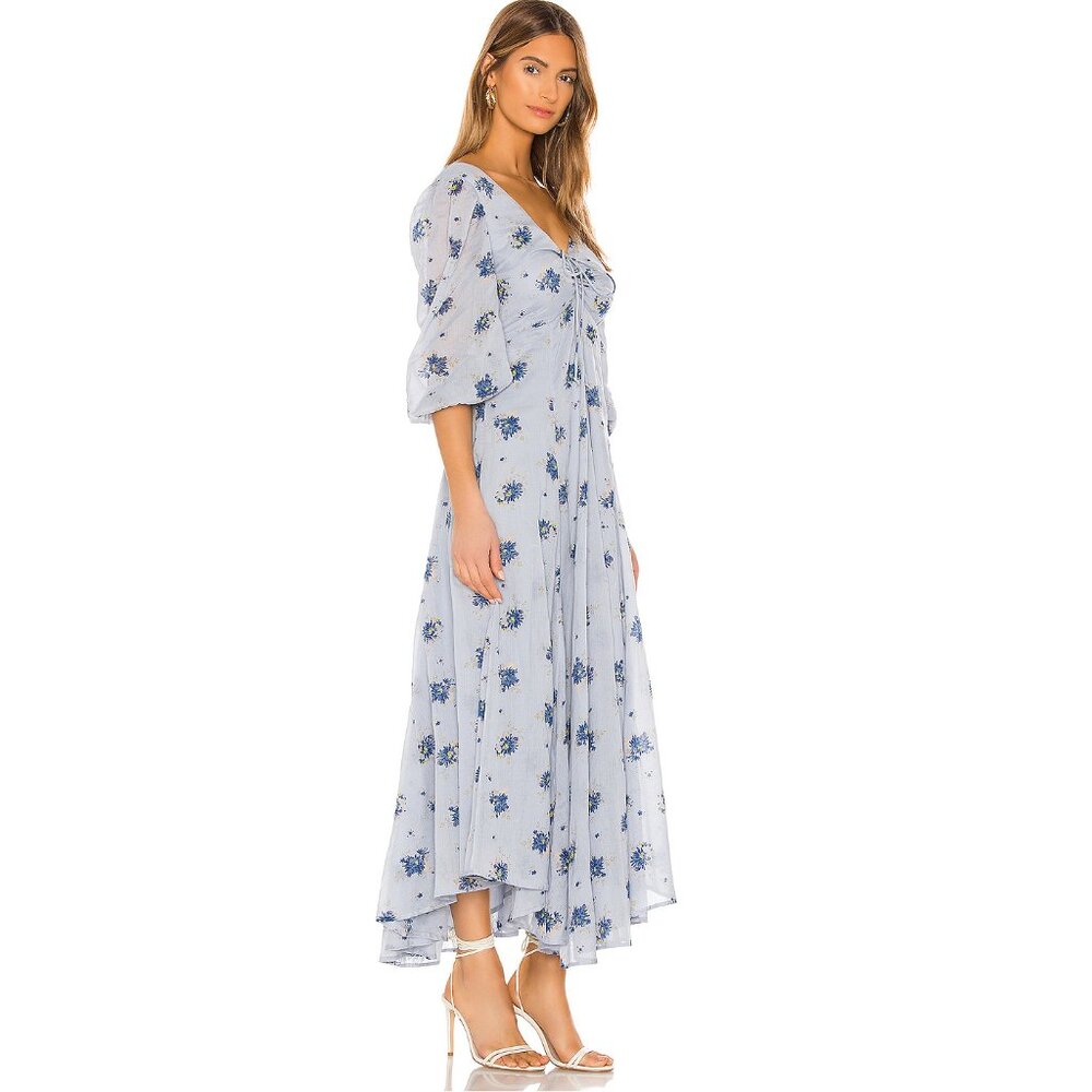 Free People, Sea Glass Midi Dress, Blue Combo, Size 4, NWT